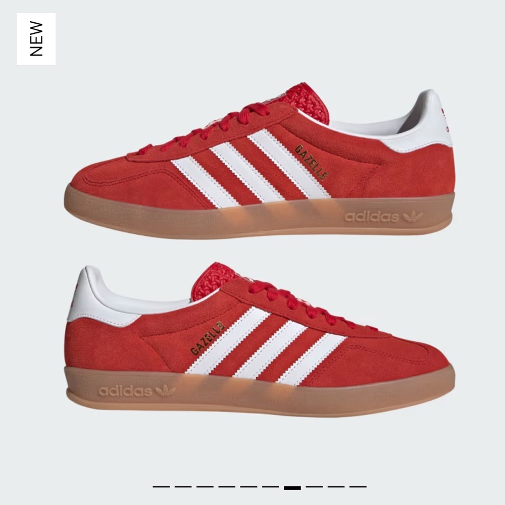 Gazelle Indoor Shoes : Better Scarlet / Cloud White / Gum